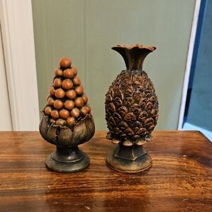 Decorative Bronze Pineapple and Fruit Accents